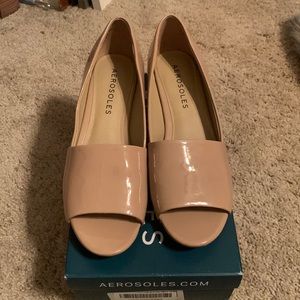 Aerosoles Patent Peep Toe Wedges